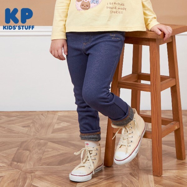 KP(ケーピー)デニムニット裏シャギーパンツ(100~160)