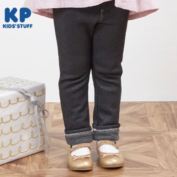 KP(ケーピー)デニムニット裏シャギーパンツ(100~160)