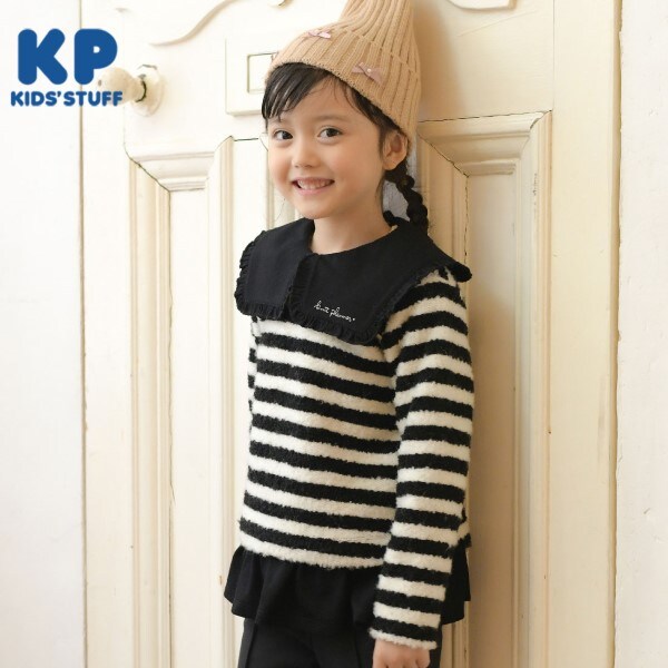 KP(ケーピー)衿付きボーダーチュニック(110～140)