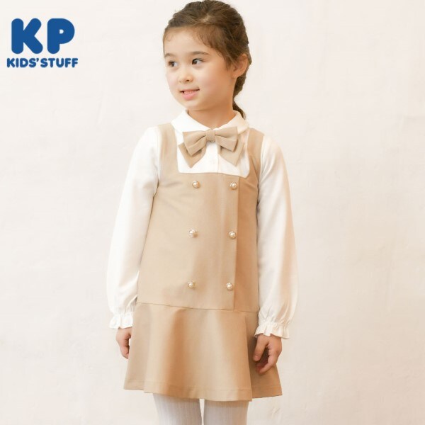 KP(ケーピー)リボン付き重ね着風ワンピース(100～140)