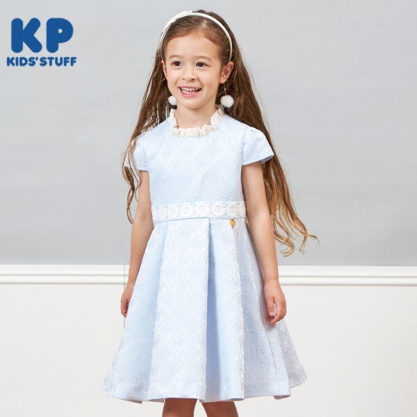 KP(ケーピー)フラワージャガード半袖ワンピース(110～130)