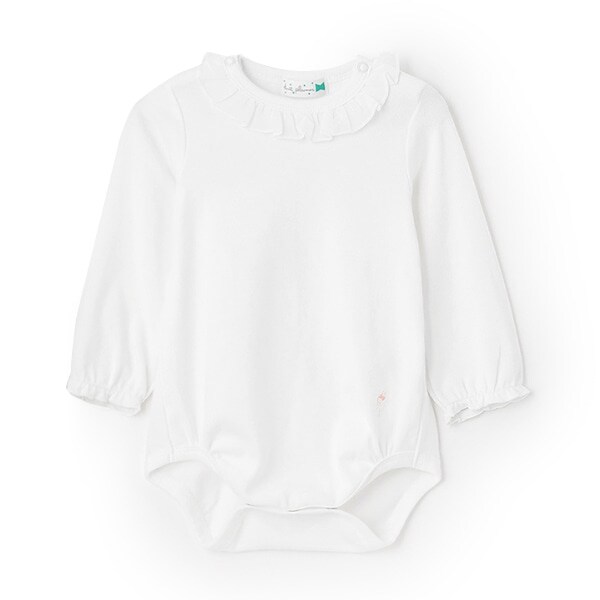 KP(ケーピー)伸び伸びフライス　襟フリルロンパース(Free)