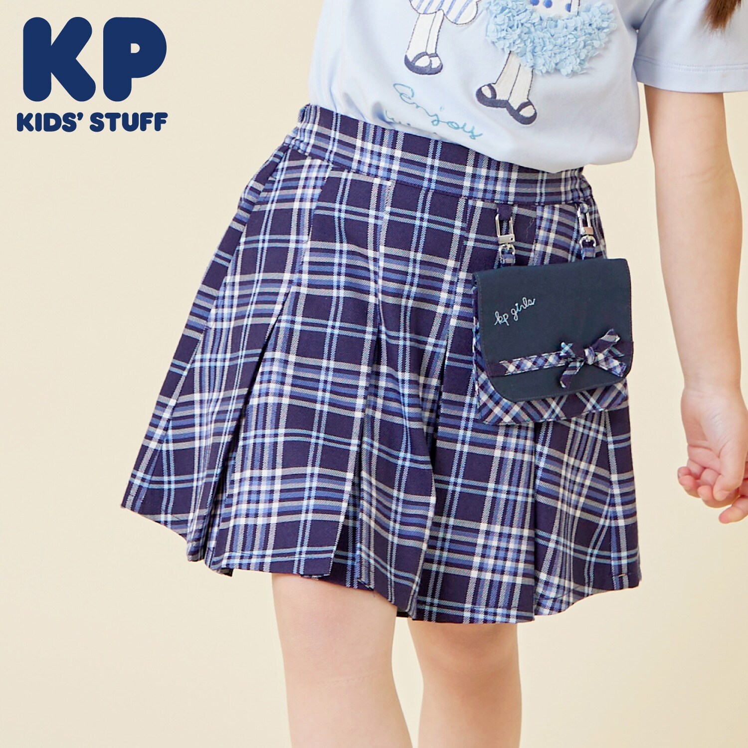 移動ポケットつきT/Rチェックスカパン