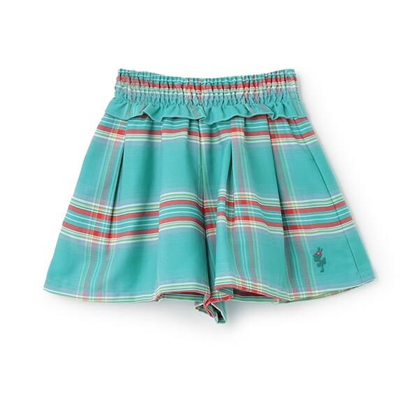 ウエストシャーリングチェックキュロット