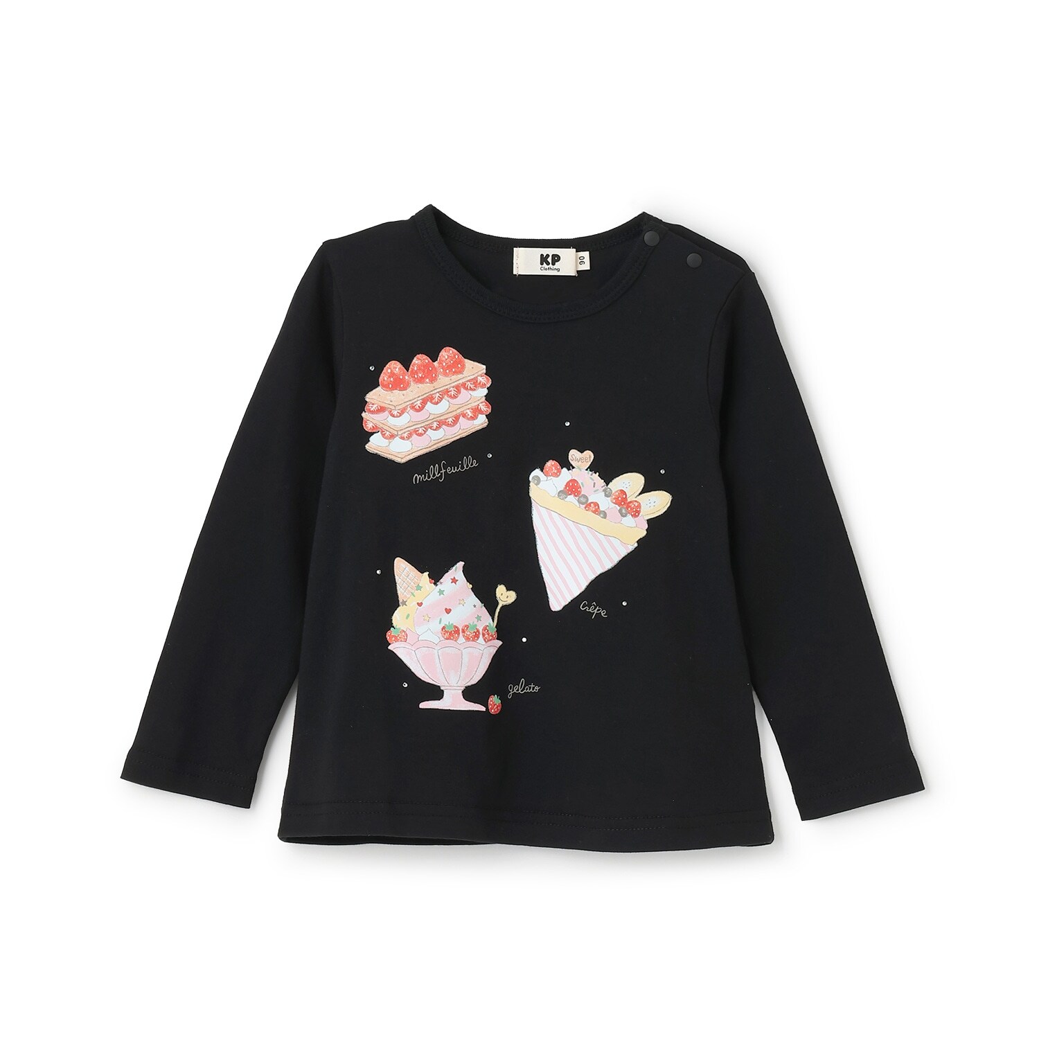 いちごスイーツプリント長袖Tシャツ