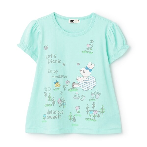 ピクニックmimiアップリケ　半袖Tシャツ