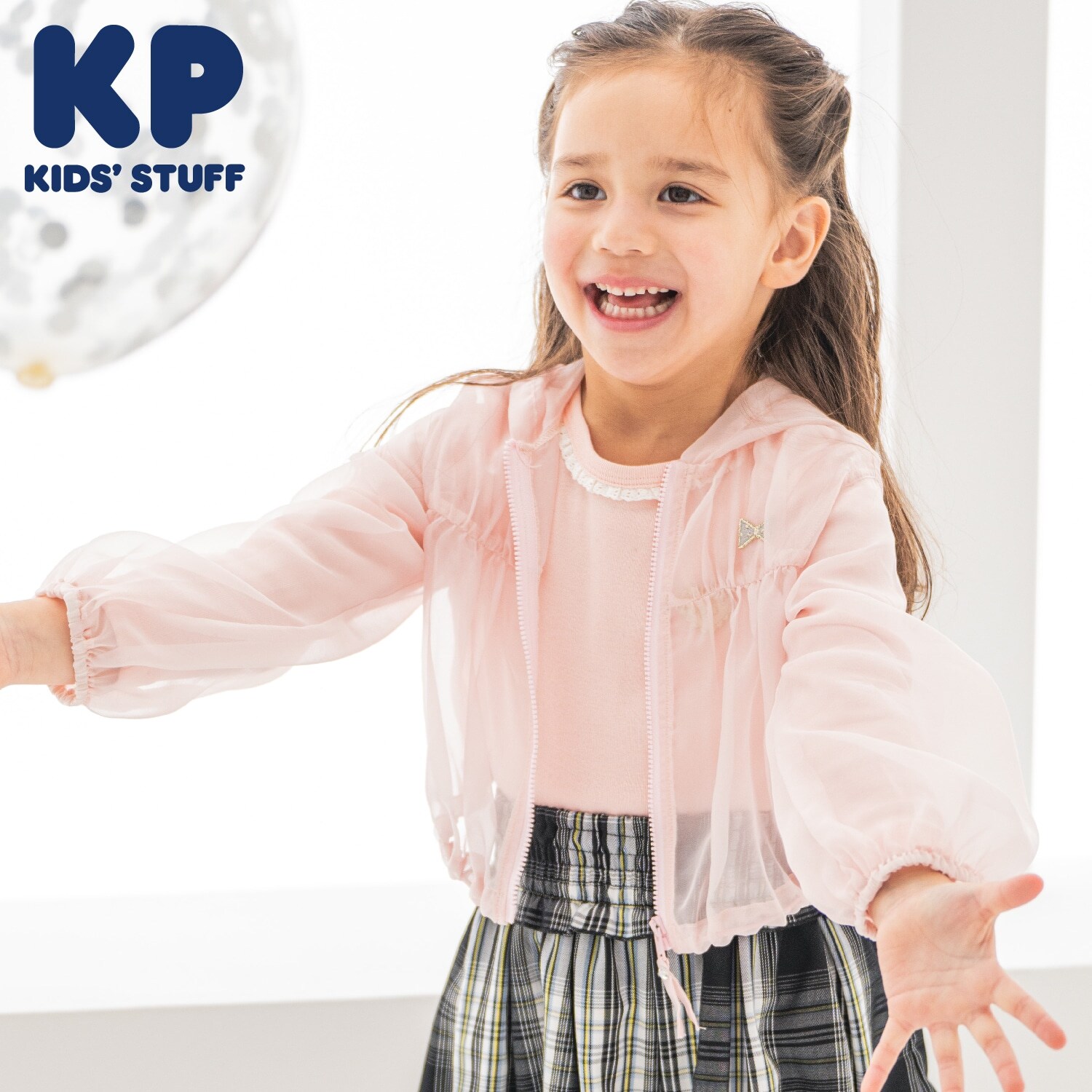 透け感有りのふんわりギャザーブルゾン