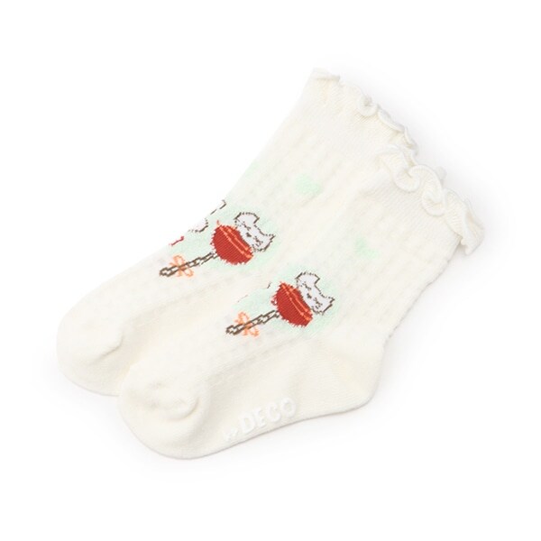 mimiモチーフハートクルーソックス