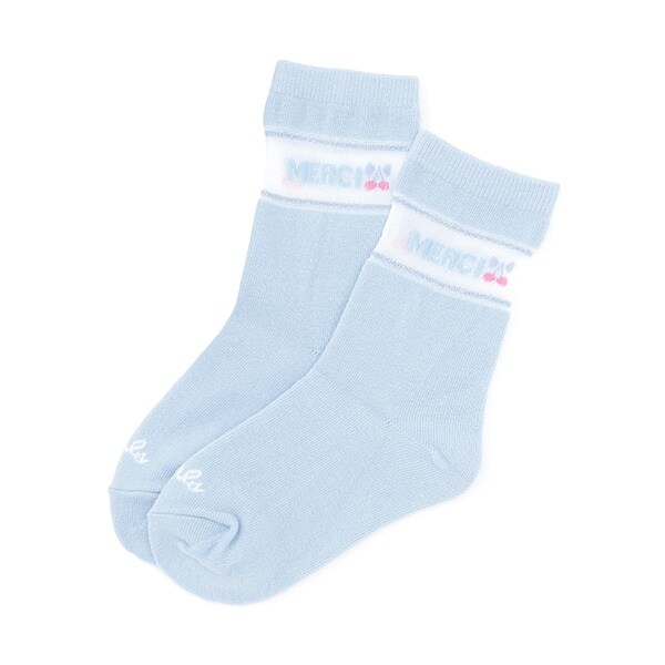 ロゴ＆チェリーモチーフクルーソックス