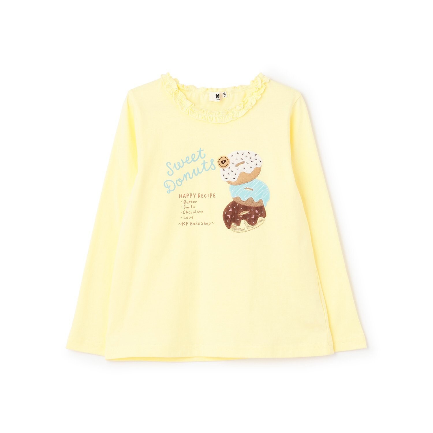 ドーナツ柄アップリケ 長袖Tシャツ