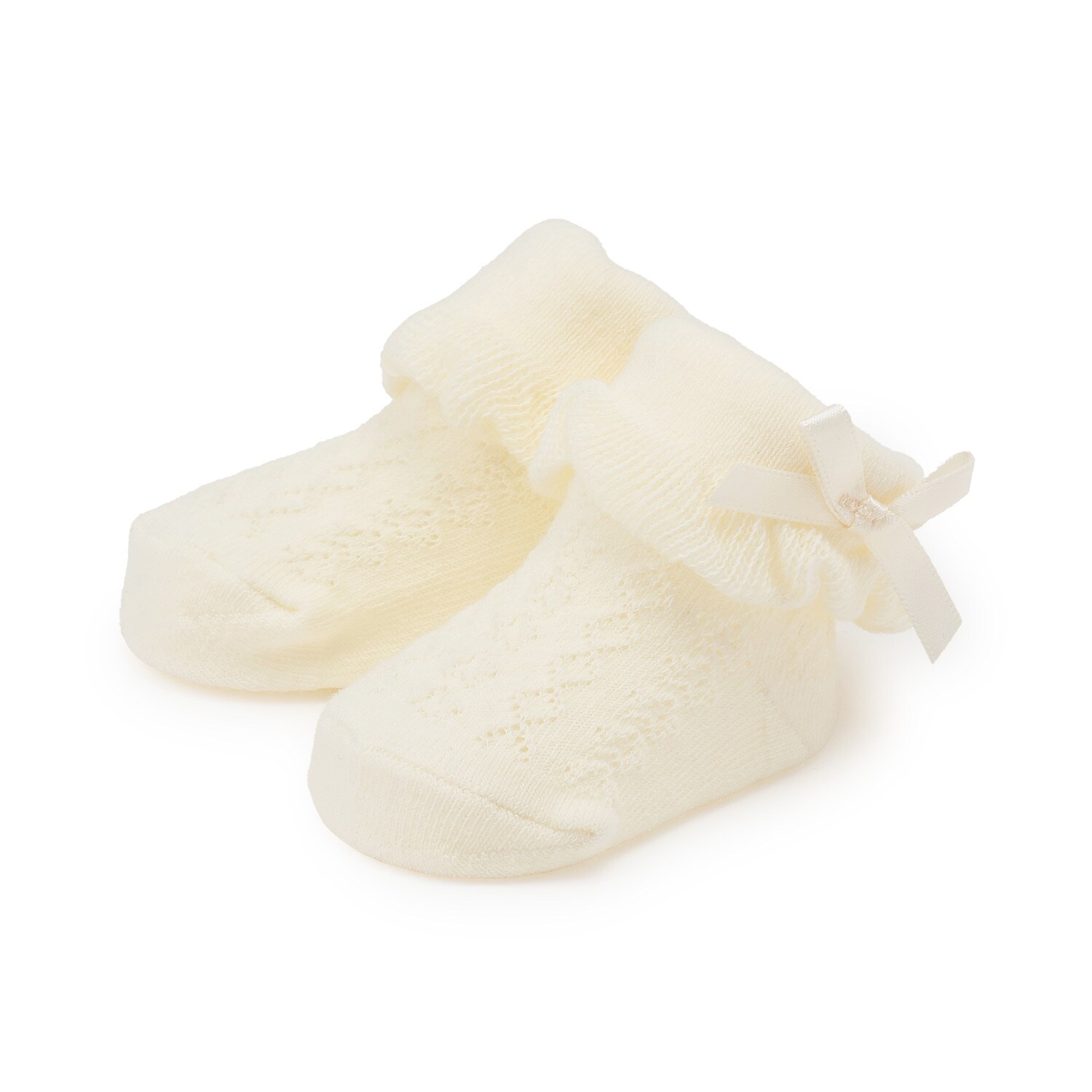 リボンつき 折り返しBABYソックス