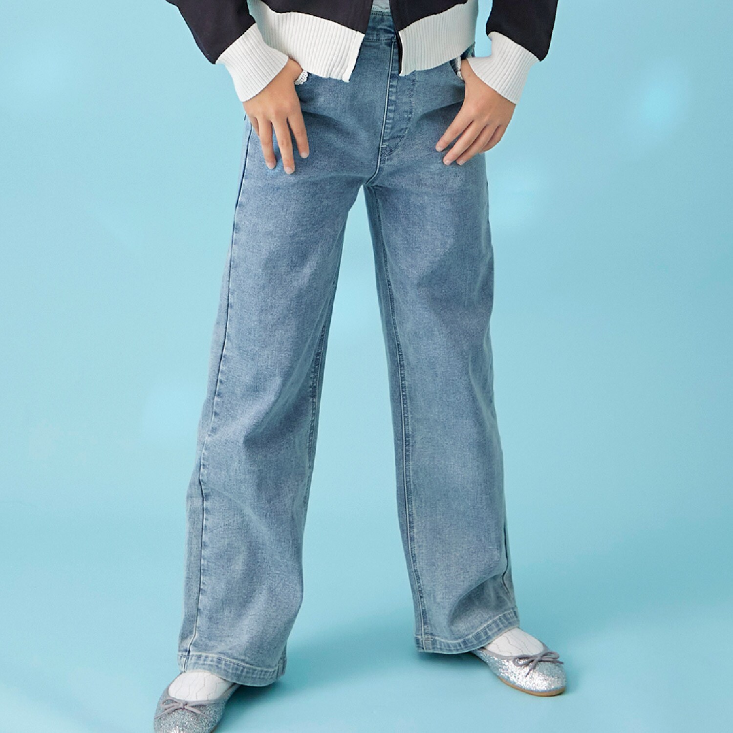 【trois lapins】 レース×デニム パンツ