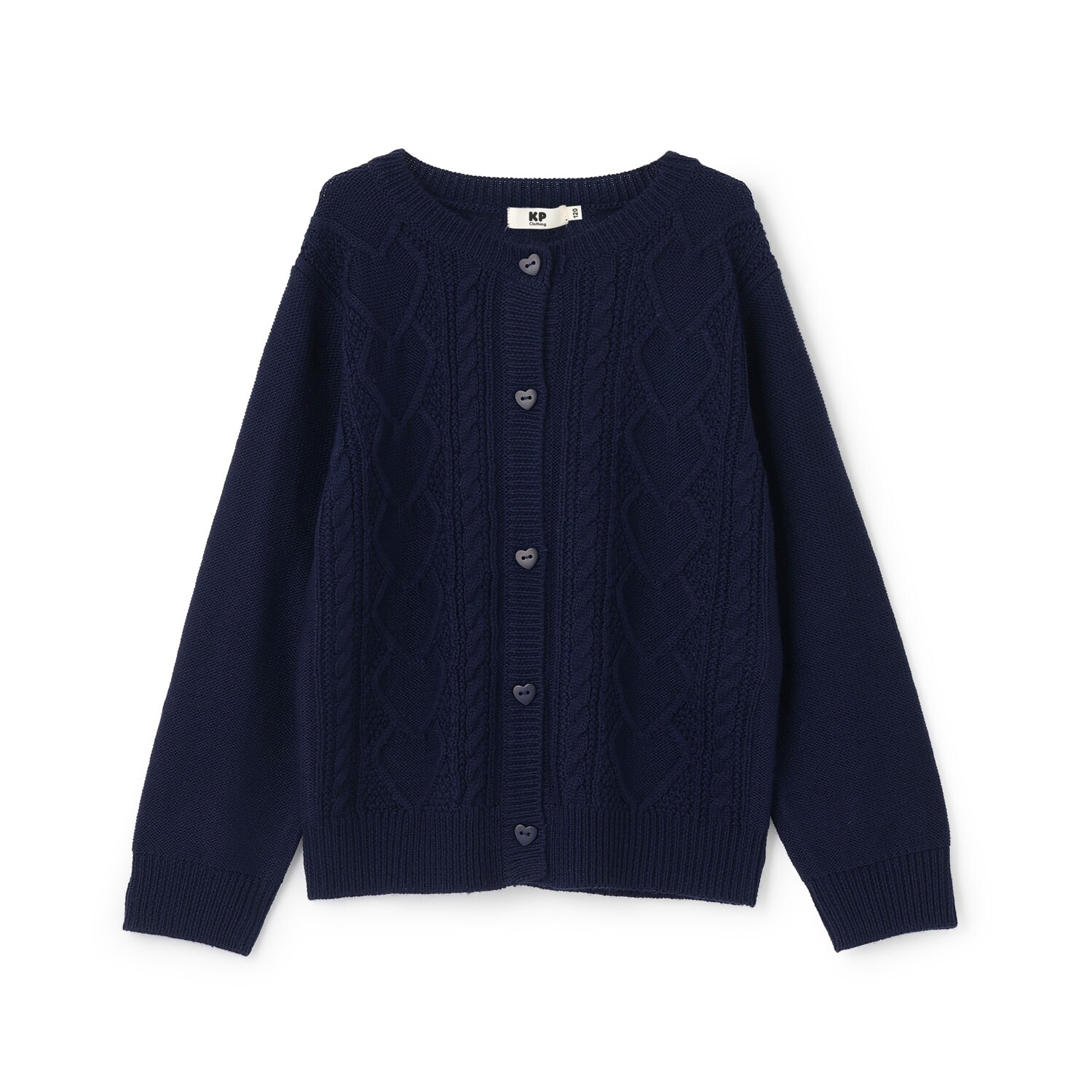 ケーブル編 ニットカーディガン 【ウォッシャブル】