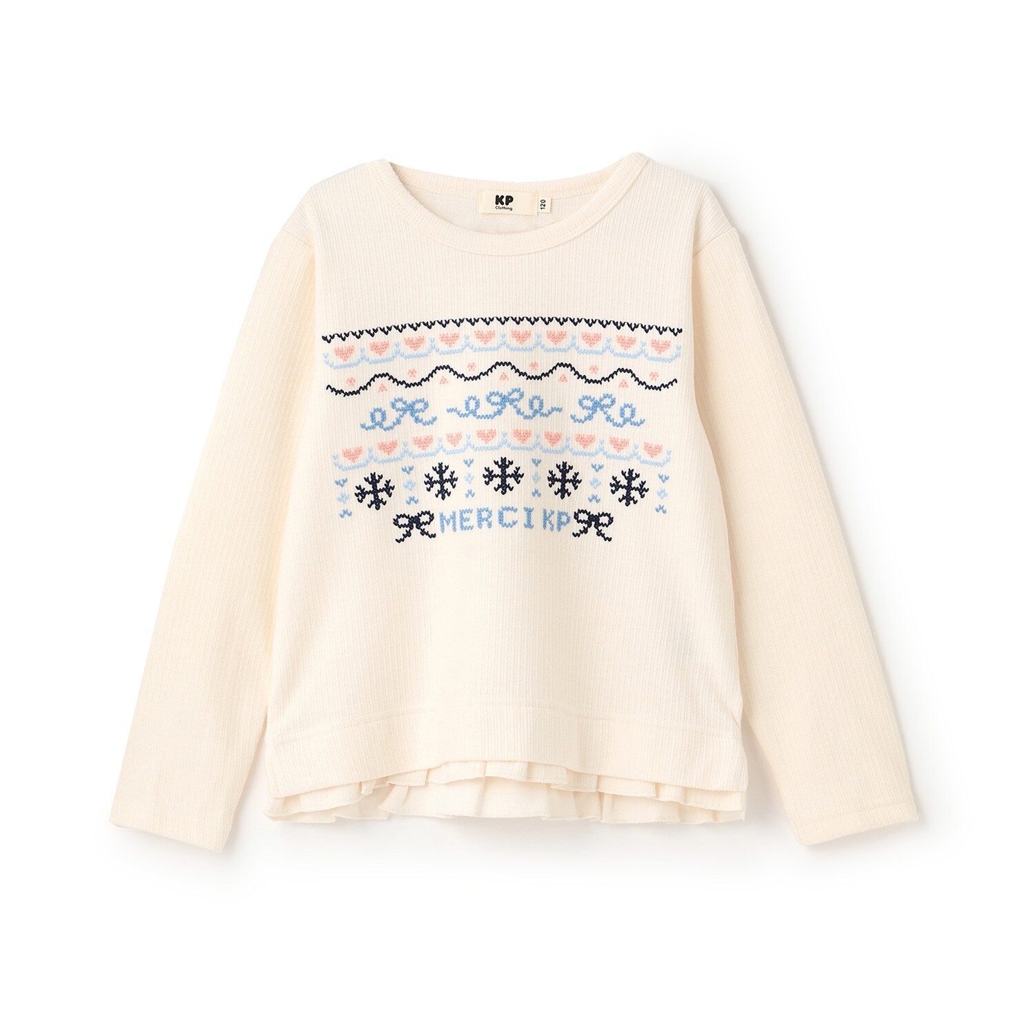 クロス刺シュウ リブWフェイス トレーナー