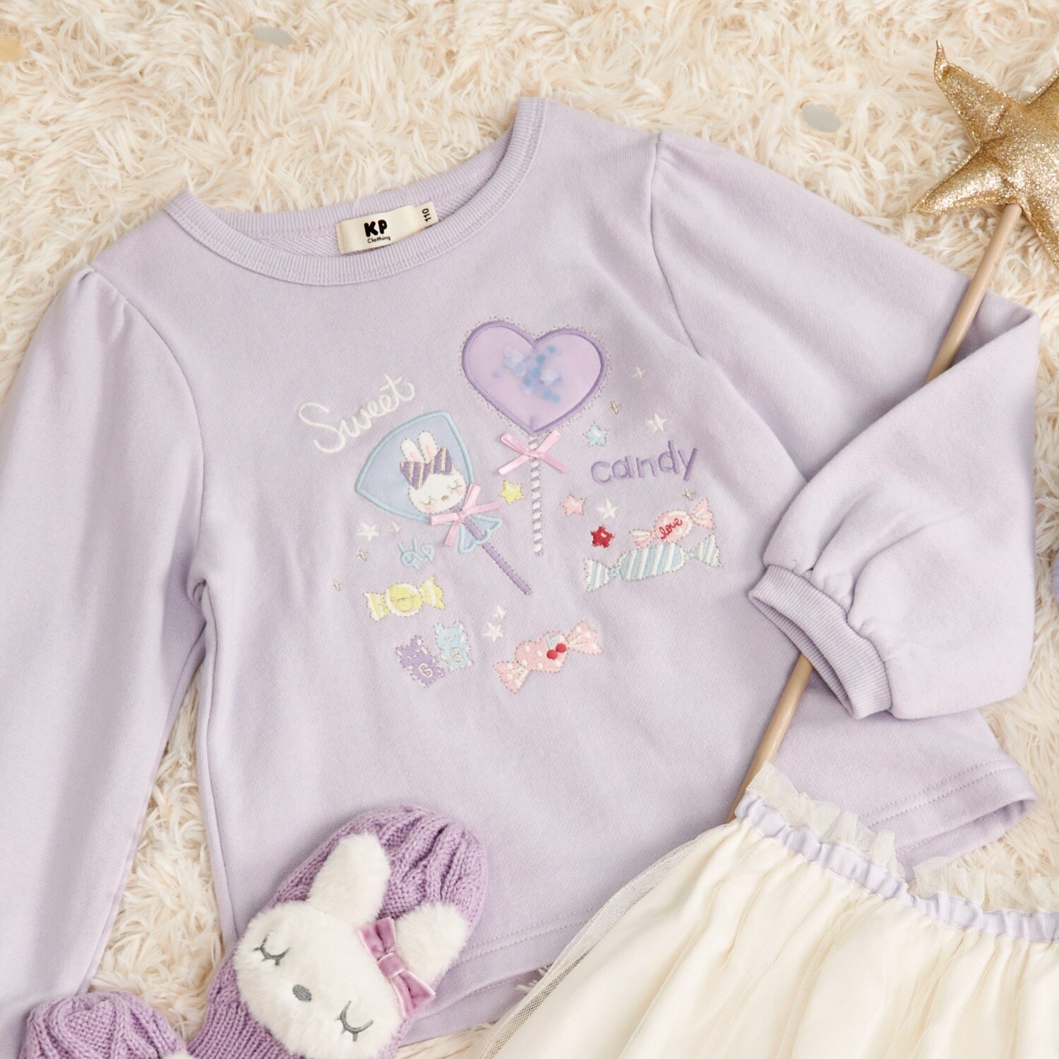 キャンディ刺しゅう トレーナー 【吸湿発熱】