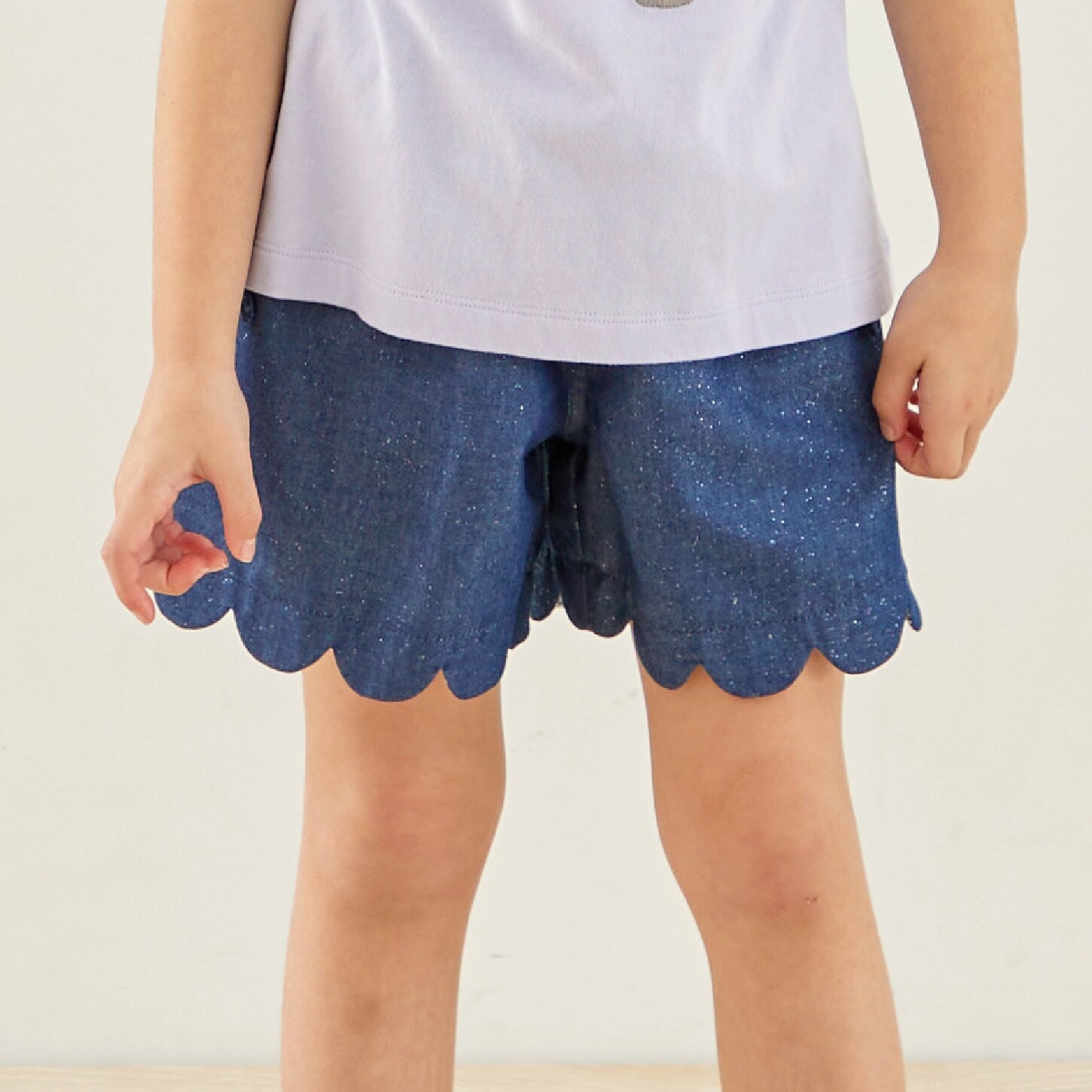 ラメデニム ショートパンツ