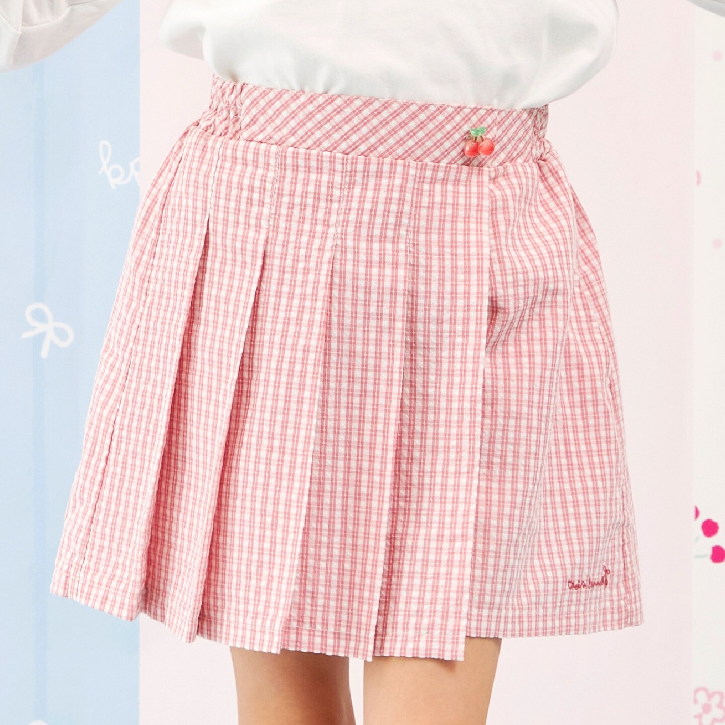 【Trois Lapins】 先染チェック ラップスカパン