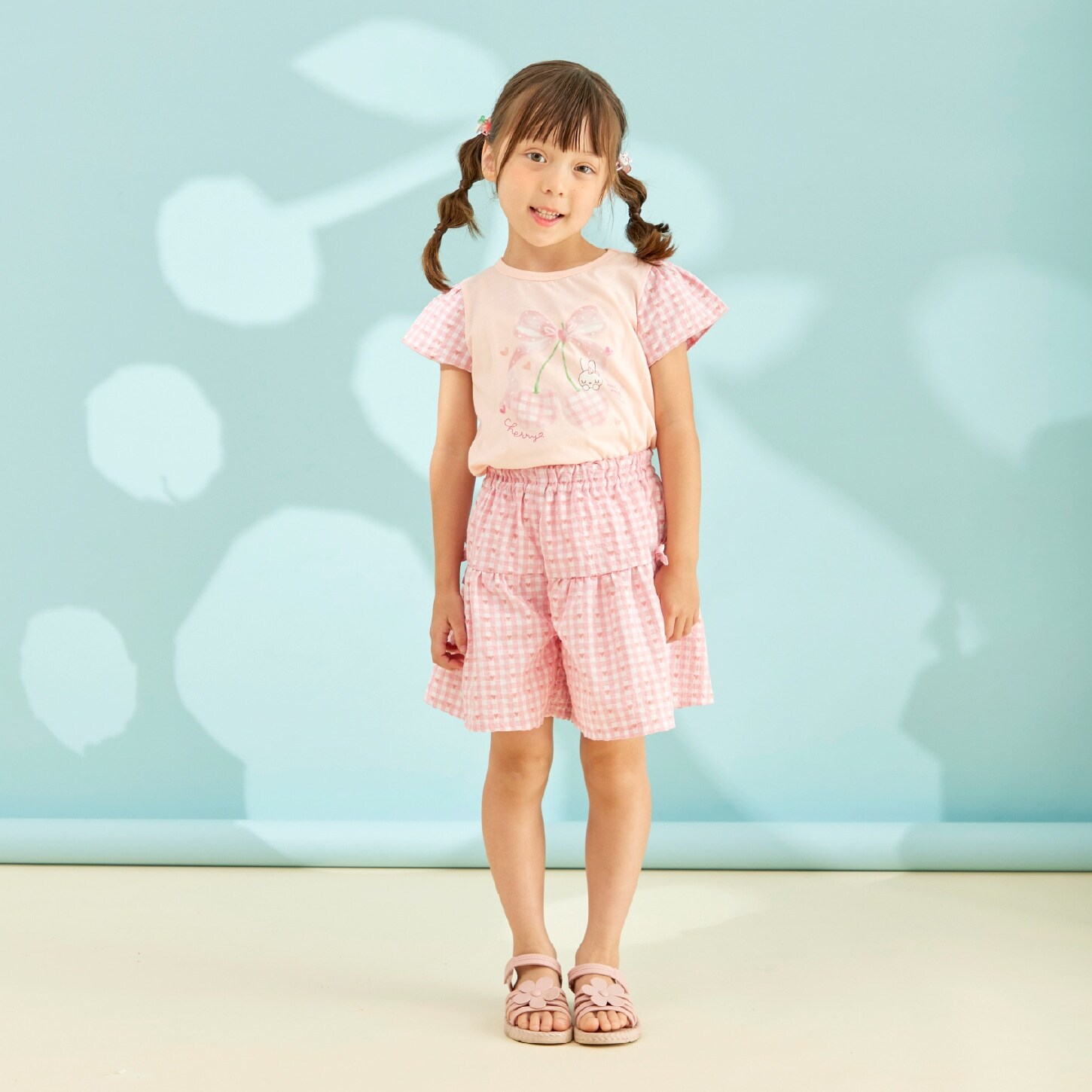 天竺×先染チェック 上下セット