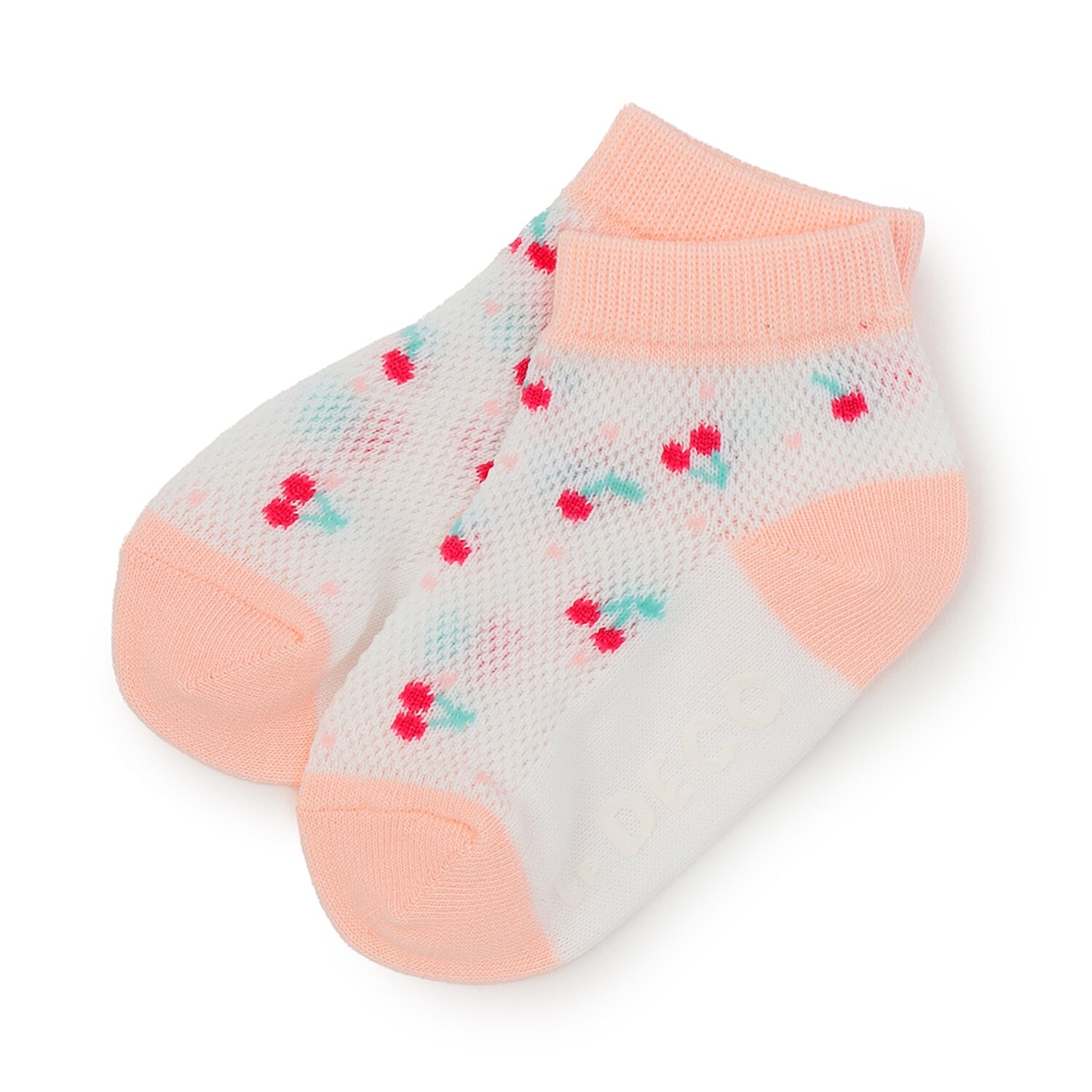 チェリー総柄 スニーカー丈ソックス 【COOLMAX】