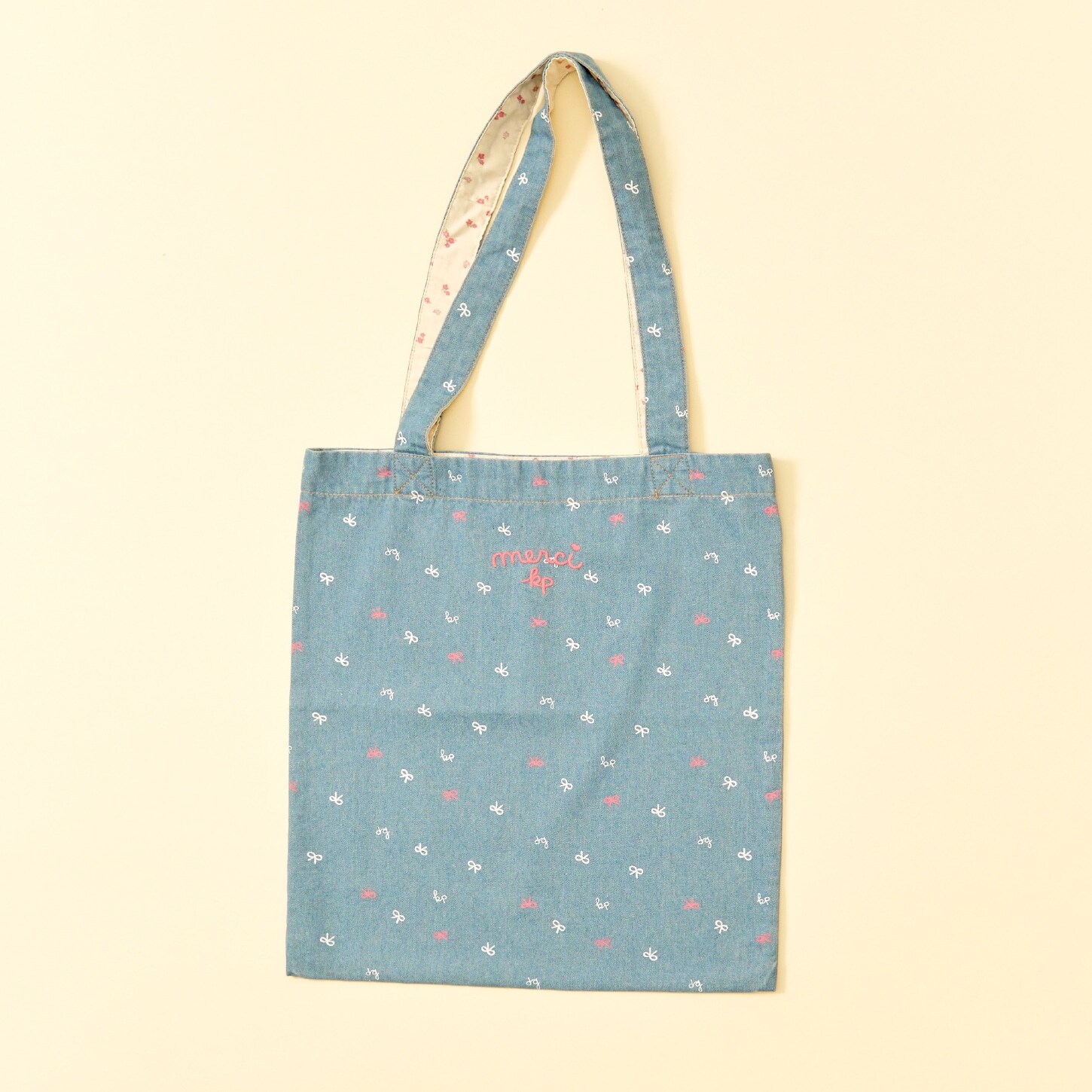 デニム総柄プリント バッグ