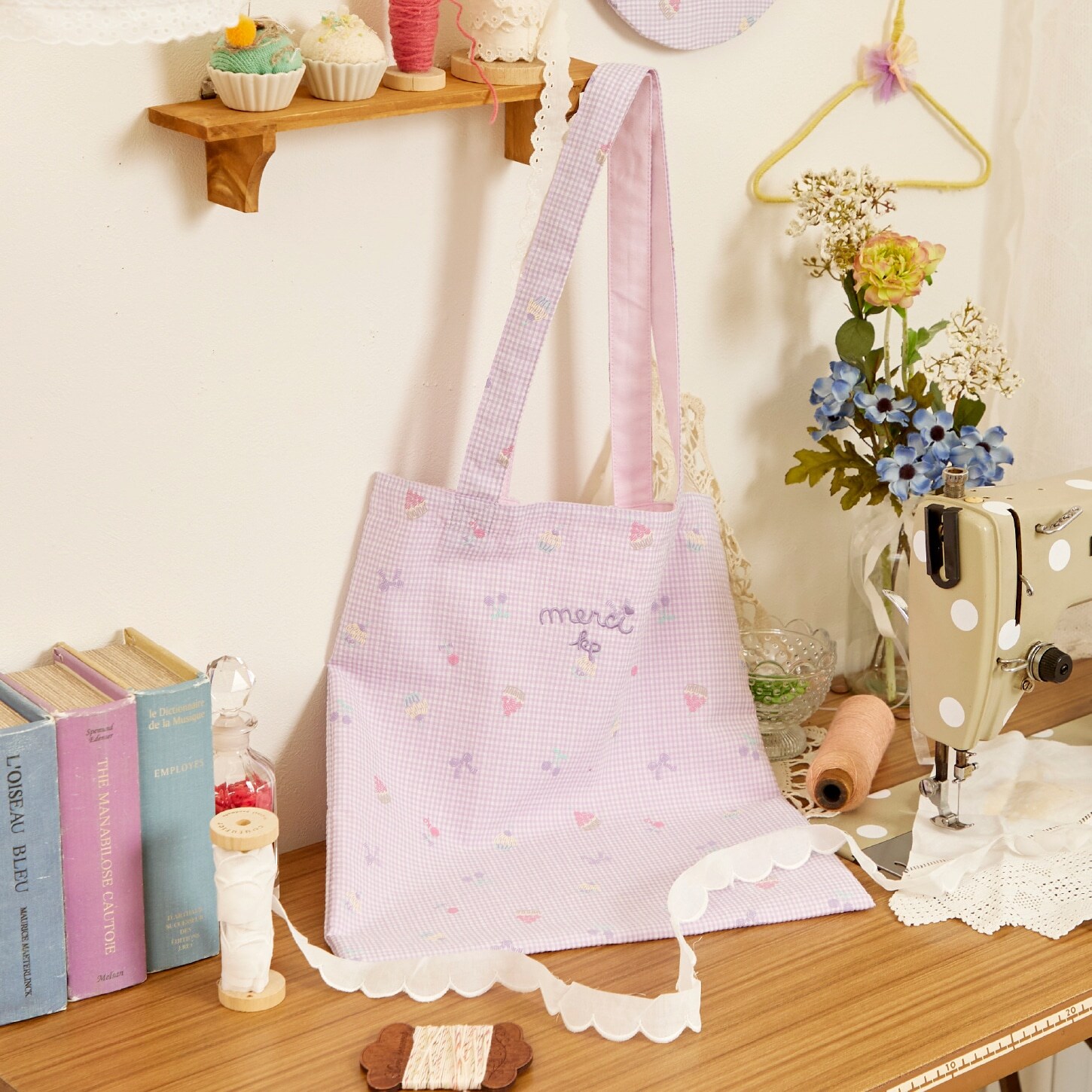 ギンガム 発泡プリント バッグ