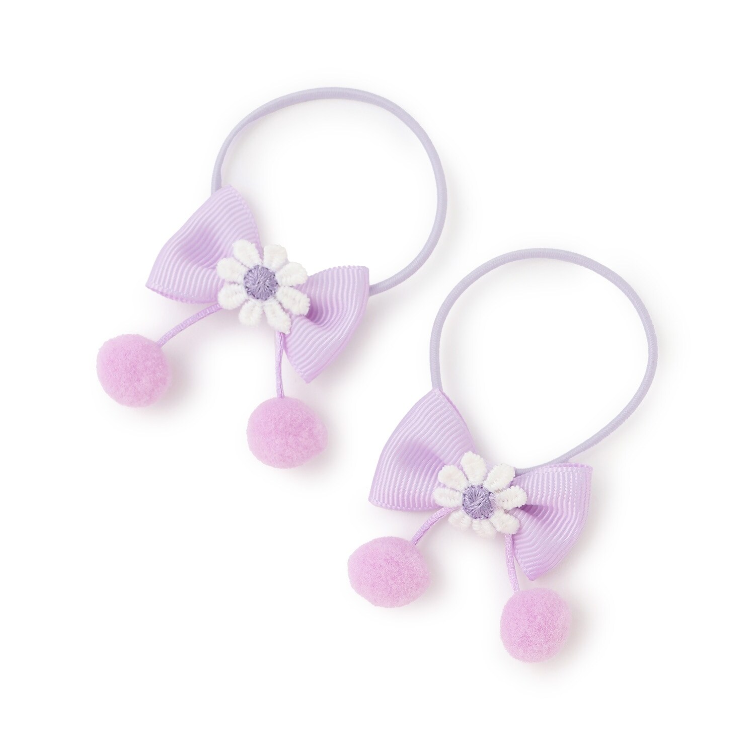 リボン×ボン天 ヘアポニー