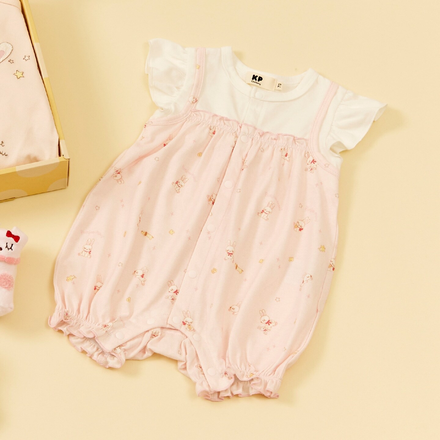 肩フリル レイヤードデザイン ショートオール