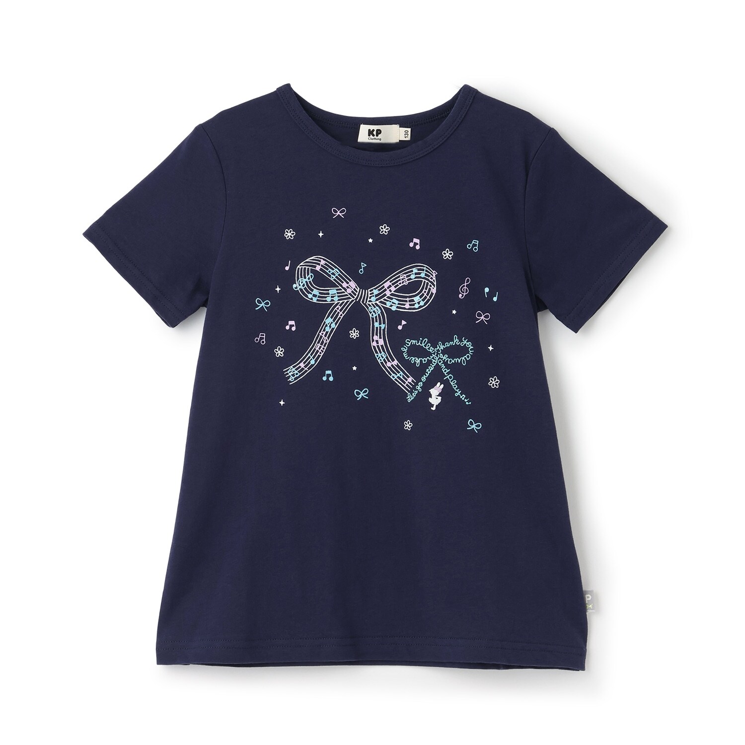 ラメリボンプリント Tシャツ