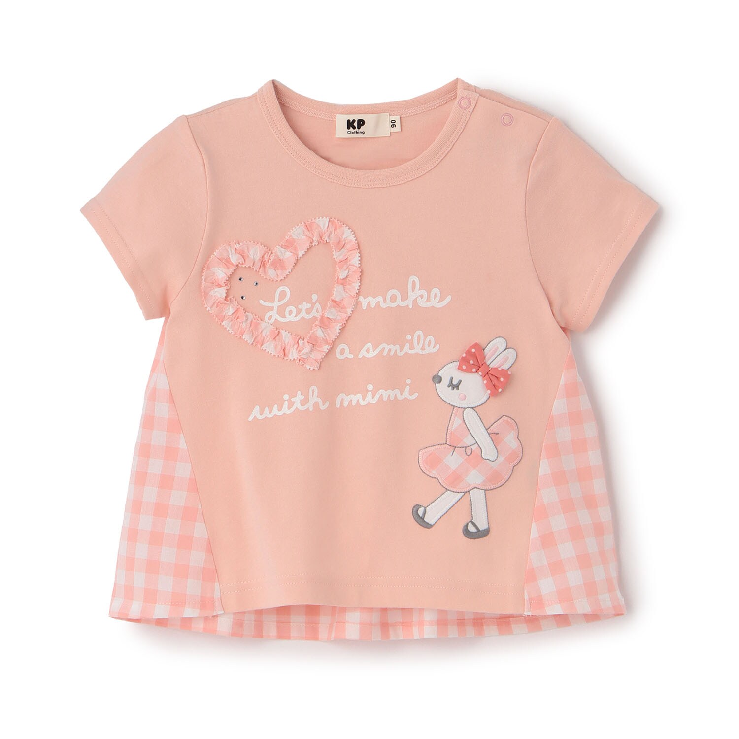 mimiちゃん×ギンガム 切り替えTシャツ