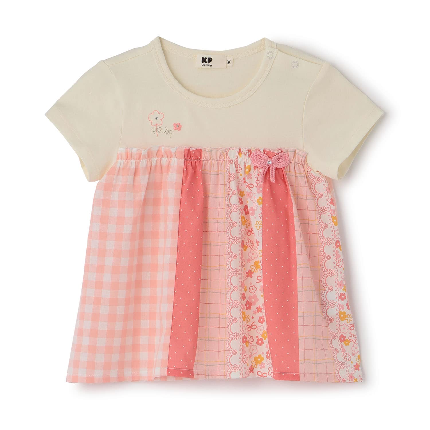 ギンガム×総柄 チュニック