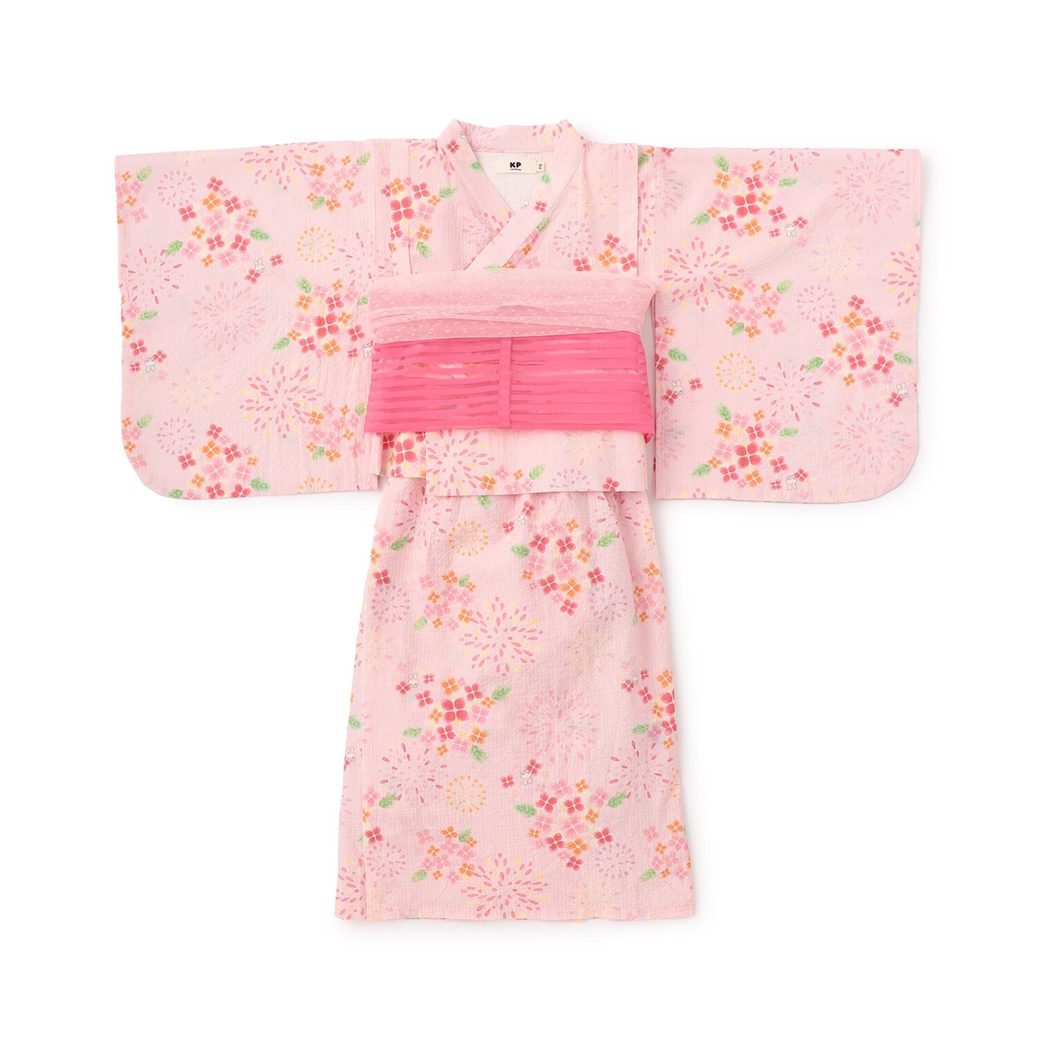 花火あじさい柄 浴衣･帯付き