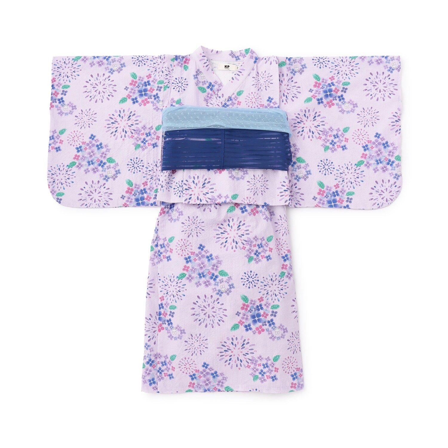 花火あじさい柄 浴衣･帯付き