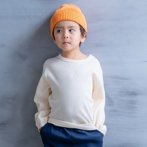 ワッフル長袖プルオーバー