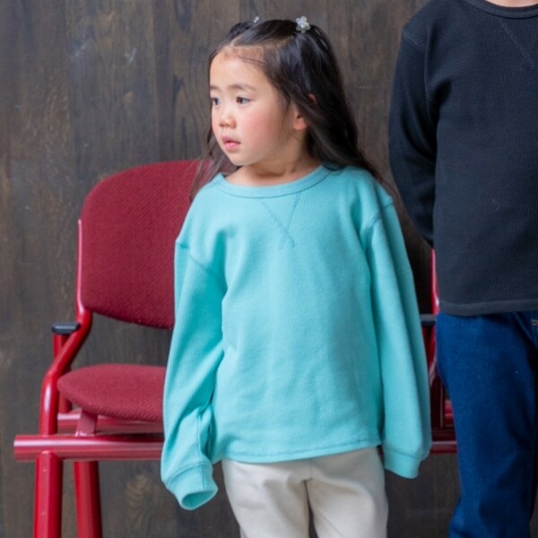 ワッフル長袖プルオーバー