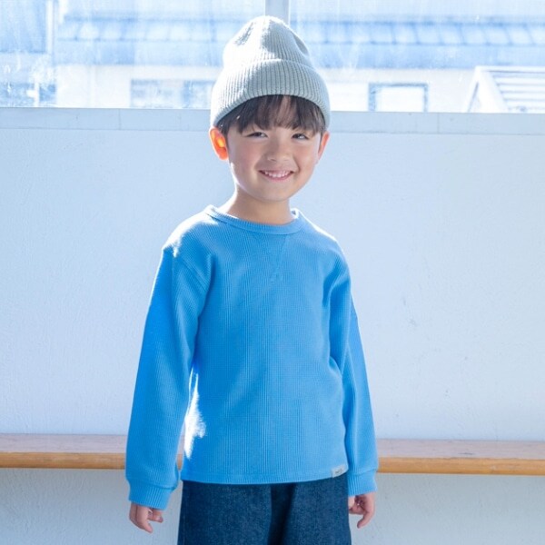 ワッフル長袖プルオーバー