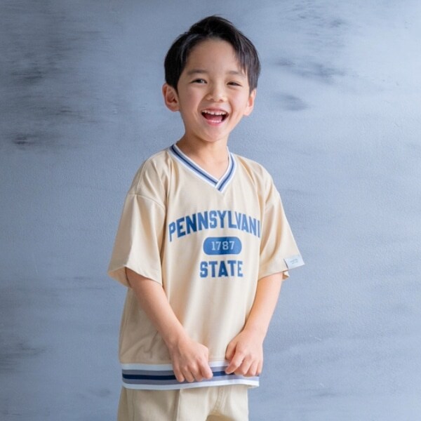 ユニフォーム風半袖プルオーバー