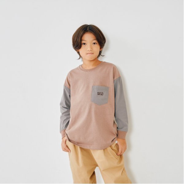 袖ポケット布帛ワイドロンT