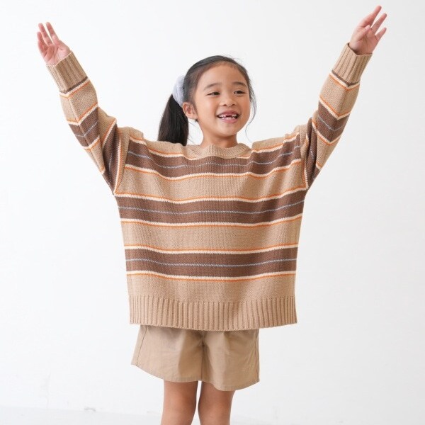 【リンク】【洗濯機可】ボーダーニット