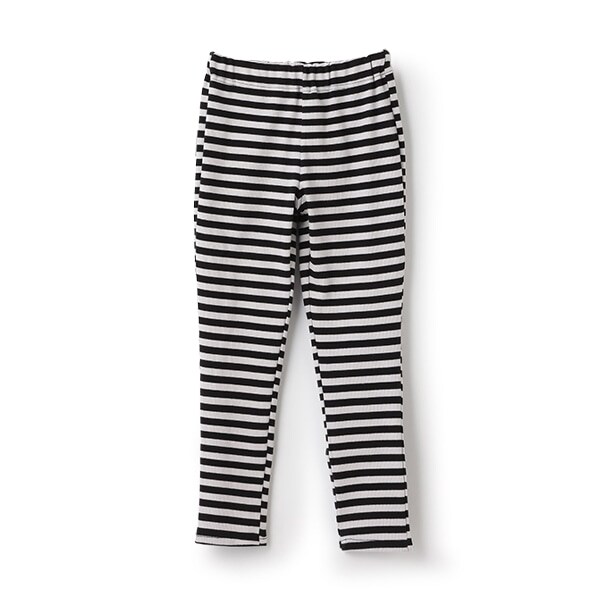 【365D.】【防汚加工】ボーダーリブレギンス