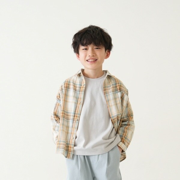 【親子リンク】Kidsピーチキモウチェックシャツ