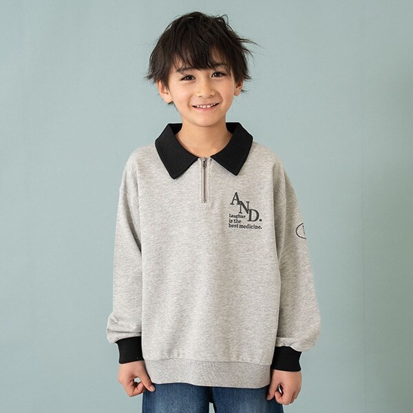 ハーフZIPワイドスウェット