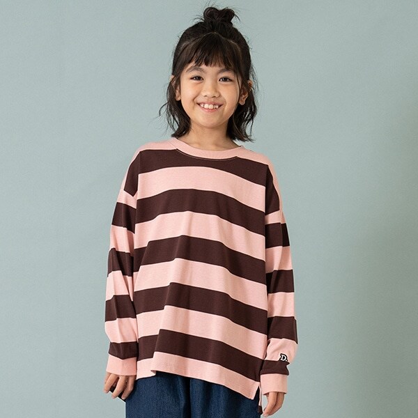 【365D.】ボーダー袖リブワイドロンT