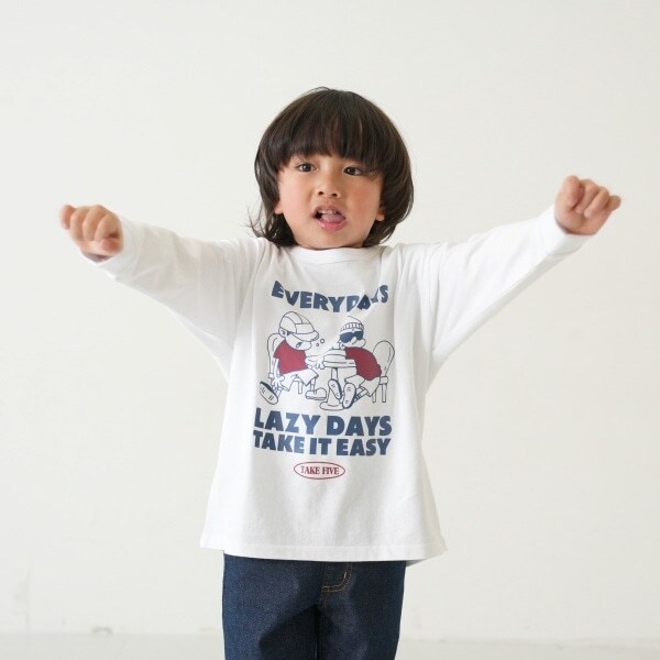 【365D.】アソートプリント袖リブワイドロンT