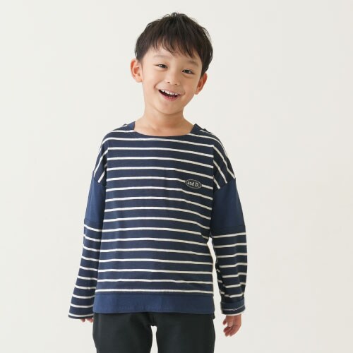 肩切替ボーダービッグロンT