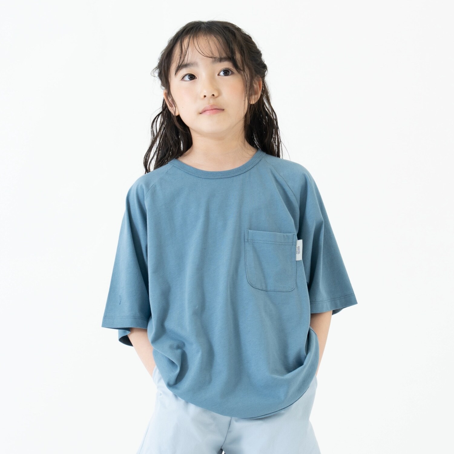 【綿100%】【365D.】無地ポケットビッグ半T