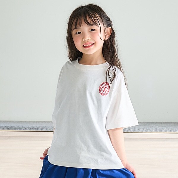 【綿100%】【365D.】ワンポイント刺しゅうワイド半T