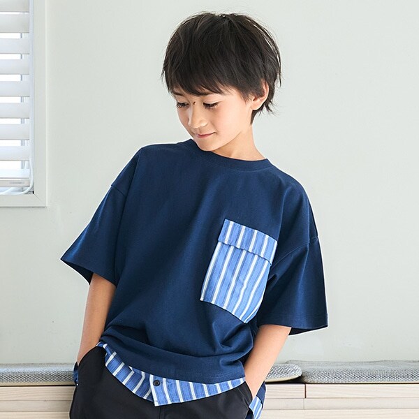 シャツレイヤード風ビッグ半T