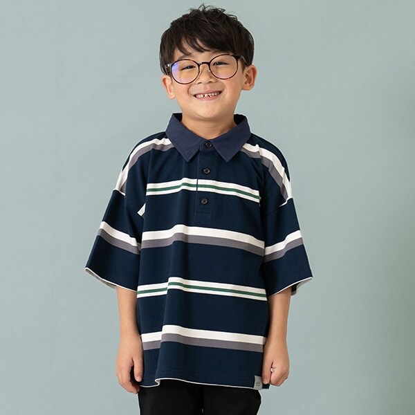 【親子リンク】Kids衿つきラガー半T