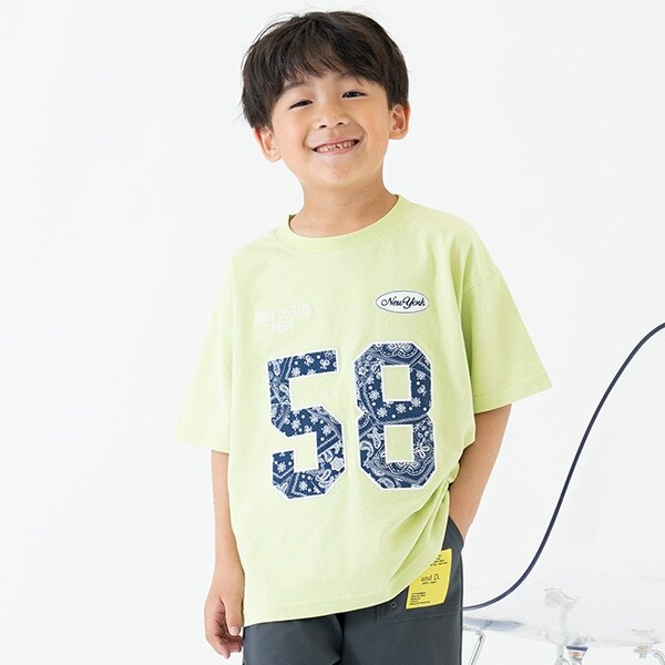 【綿100%】ナンバリングワイド半T
