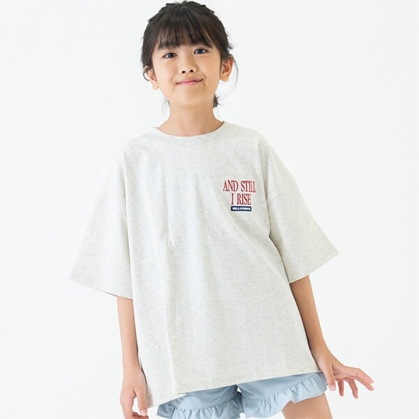 【綿100%】【親子リンク】Kidsロゴ刺しゅうビッグ半T